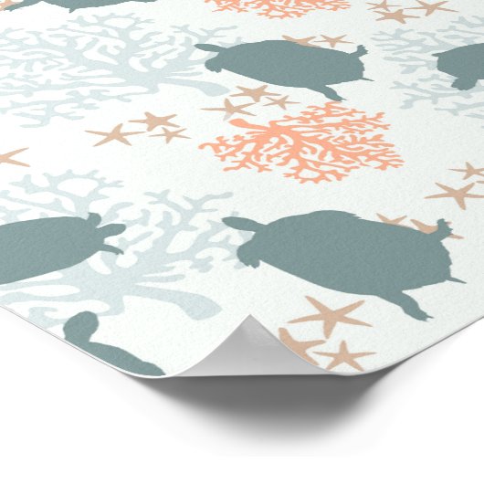 Zee Waterverf schilderen met rooster Poster (Hoek)