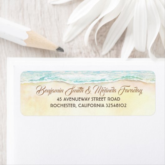 Zee Wave Beach Weddenschap Etiket (Insitu)