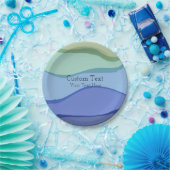 Zee Wave Ocean Design Aangepaste tekst Papieren Bordje (Feest)