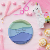 Zee Wave Ocean Design Aangepaste tekst Papieren Bordje (Feest)