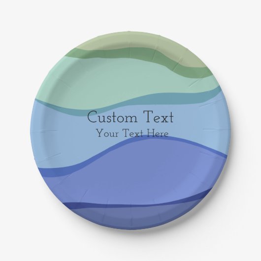 Zee Wave Ocean Design Aangepaste tekst Papieren Bordje (Voorkant)