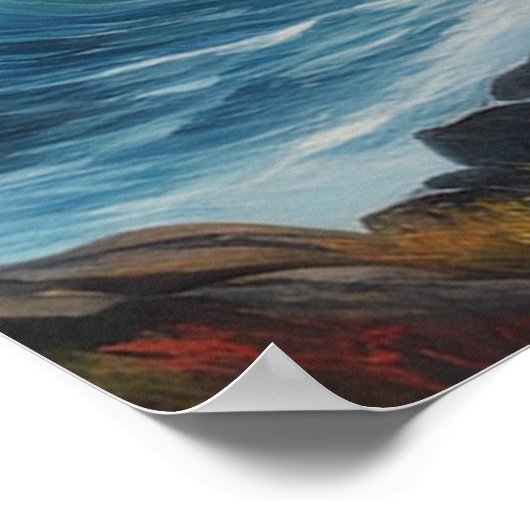 Zee Waves Dansen op Rocky Shores Poster (Hoek)