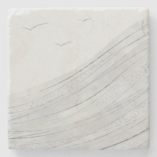 Zee Waves keramische Tegel Stenen Onderzetter