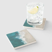 Zee Waves - Maldiven Shore Stenen Onderzetter (Zijkant)