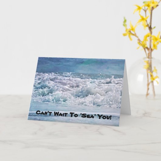 Zee Waves Miss You Note Kaart (Gele Bloem)