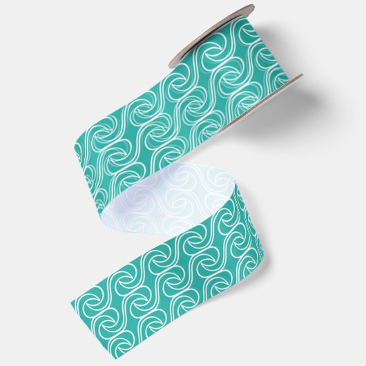 Zee Waves Pattern Satin Lint (Achterkant)