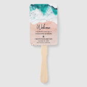 Zee Waves & Sand Beach Bruiloft Handwaaier (Voorkant)