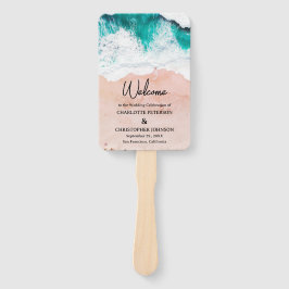 Zee Waves & Sand Beach Bruiloft Handwaaier