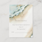 Zee Waves Sand Beach Diaper Raffle Baby shower Informatiekaartje (Voorkant)