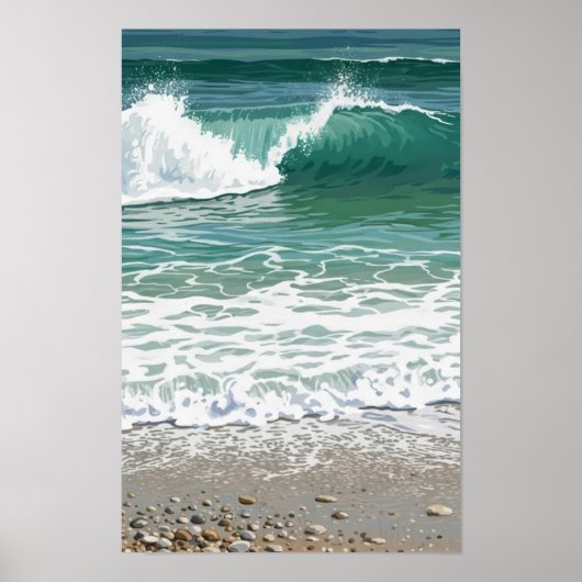 Zee Waves Wall Art Poster (Voorkant)