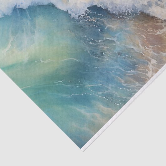 Zee Waves Waterverf Strand Decoupage Tissuepapier (Detail)