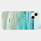 Zee Waves Waterverf Tropische Oceaan Case-Mate iPhone Case (Achterkant (horizontaal))