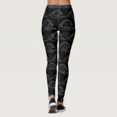 Zee Waves White Contour Surfting Artistic Summer Leggings (Achterkant)