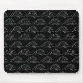 Zee Waves White Contour Surfting Artistic Summer Muismat (Voorkant)