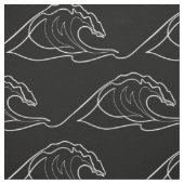 Zee Waves White Contour Surfting Artistic Summer Stof (Swatch)