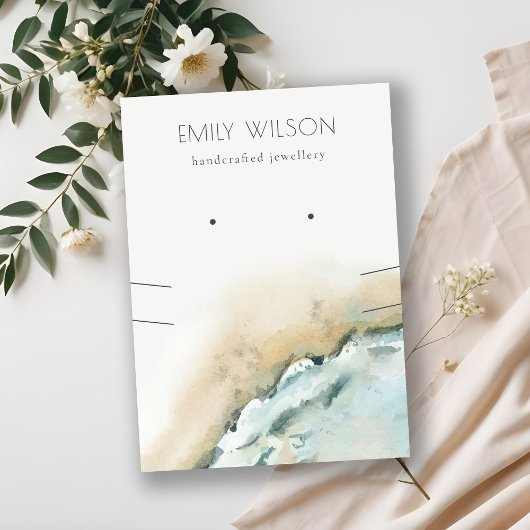 Zee Waves Zand Beach Earning Ketting Display Visitekaartje