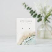 Zee Waves Zand Beach Earning Ketting Display Visitekaartje (Staand voorkant)