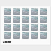 Zee Waves Zand Blank Sjabloon Maldiven Natuur Vierkante Sticker (Vel)