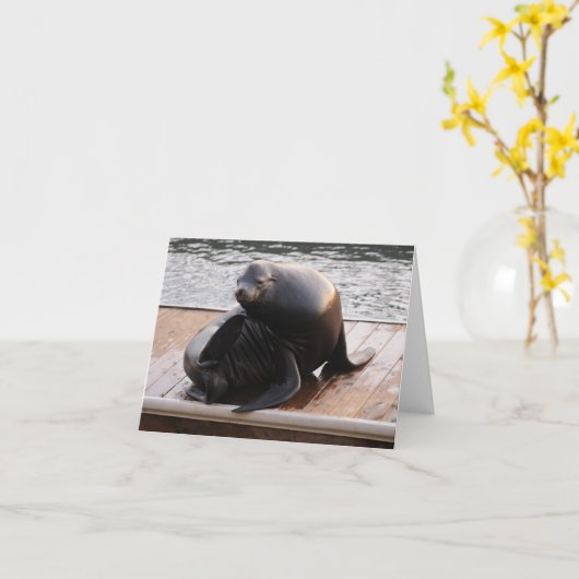 Zee Wenskaart leeuw Kaart (Gele Bloem)