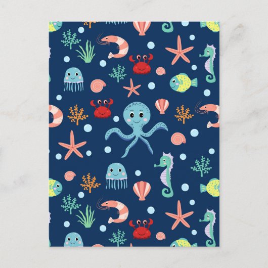 Zee wereld briefkaart (Voorkant)