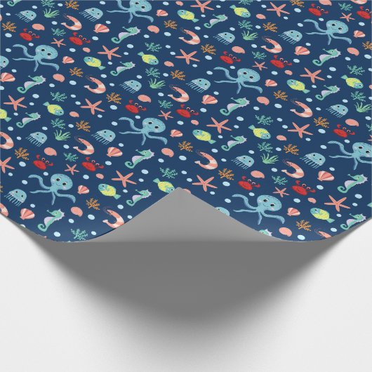 Zee wereld cadeaupapier (Hoek)