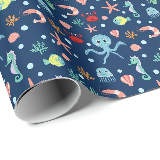 Zee wereld cadeaupapier (Rol Hoek)