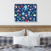 Zee wereld canvas afdruk (Insitu (Slaapkamer))