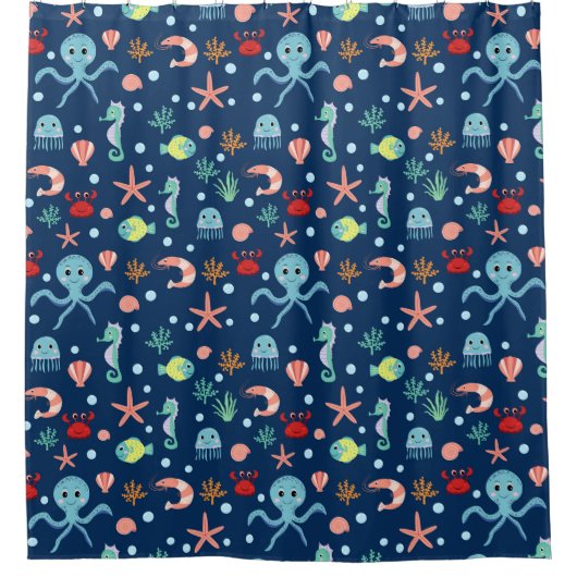 Zee wereld douchegordijn (Voorkant)