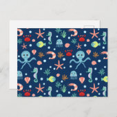 Zee wereld feestdagenkaart (Voorkant / Achterkant)