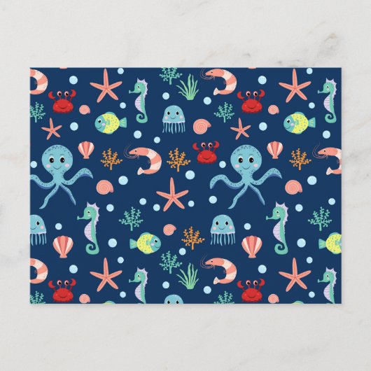 Zee wereld feestdagenkaart (Voorkant)