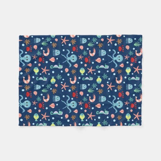 Zee wereld fleece deken (Voorkant (Horizontaal))