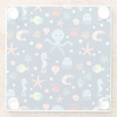 Zee wereld glazen onderzetter (Achterkant)