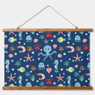 Zee wereld hangend wandkleed