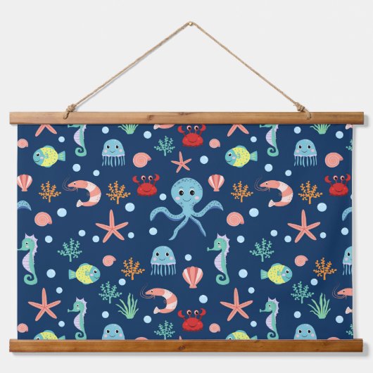 Zee wereld hangend wandkleed (Voorkant)