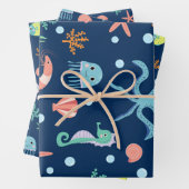 Zee wereld inpakpapier vel (In situ)