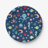 Zee wereld papieren bordje (Voorkant)