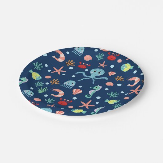 Zee wereld papieren bordje (Gekanteld)