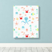 Zee wereld patroon canvas afdruk (Insitu (Houten vloer))