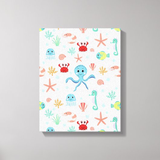 Zee wereld patroon canvas afdruk (Voorkant)