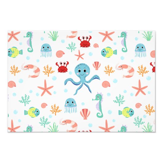 Zee wereld patroon foto afdruk (Voorkant)