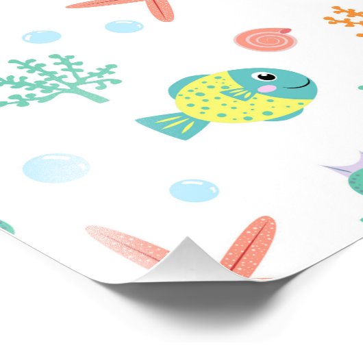 Zee wereld patroon foto afdruk (Hoek)