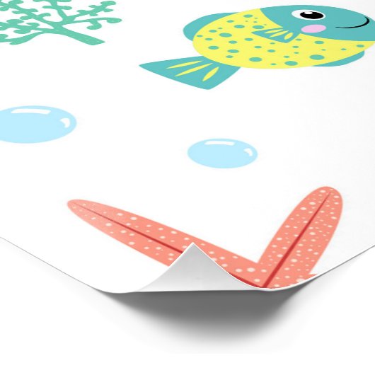 Zee Wereld patroon Perfect Poster (Hoek)