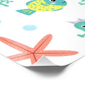 Zee wereld patroon perfect poster (Hoek)