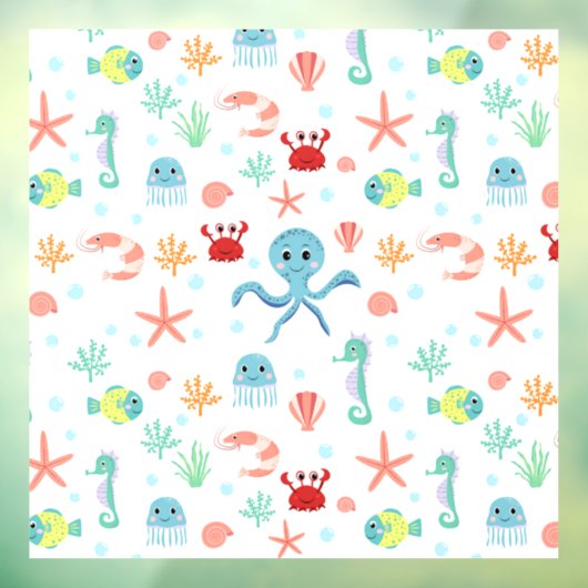 Zee Wereld patroon Raamsticker (Vel 3)