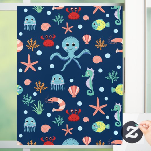 Zee wereld raamsticker (Huis)