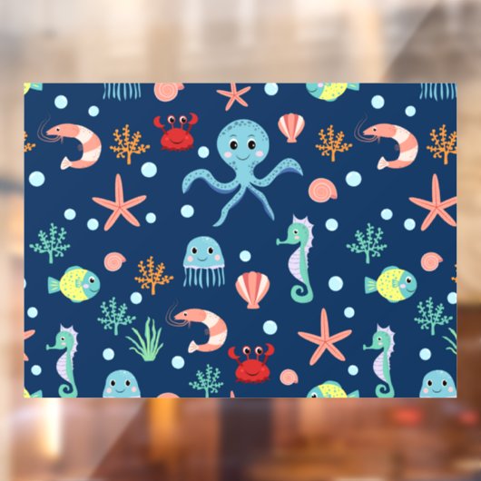 Zee wereld raamsticker (Vel 2)