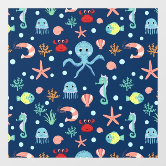 Zee wereld raamsticker (Vel)