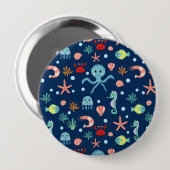 Zee wereld ronde button 4,0 cm (Voorkant /achterkant)