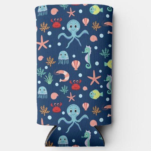 Zee wereld seltzer blikjeskoeler (Voorkant)