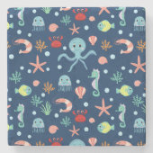 Zee wereld stenen onderzetter (Voorkant)